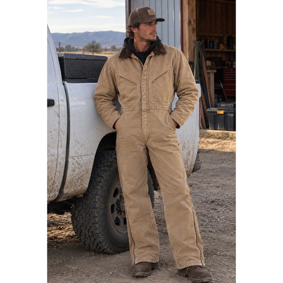 Walls Other - Vintage Walls Master Made Tan Cotton Duck Quilted Lined Work Coveralls Mens L
